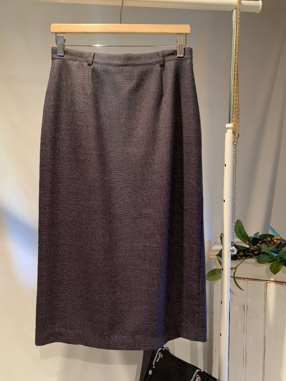 Sophisticated Maxi Skirt Black and Jewel-Toned Purple - Size 10 Petite